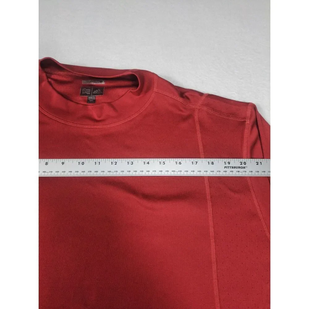 Adidas Shirt Mens XXL Red Climacool Athleisure Lounge Wear Performance Crew Neck